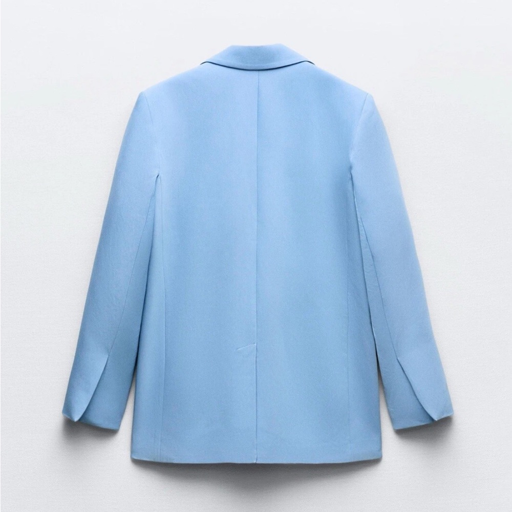 Zara Blue Single-Button Blazer - Picture 2 of 7